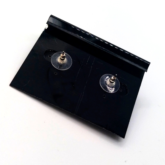 Vintage Eisenberg Ice Pearl Flower Pave Cubic Zirconia Silver Stud Earrings - Picture 5 of 5